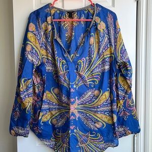 J Crew Patterned 3/4 Sleeve Top